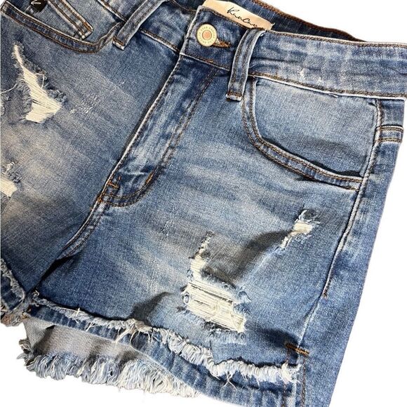 Kancan Jean shorts distressed frayed denim size W3 / 25 - Picture 3 of 11